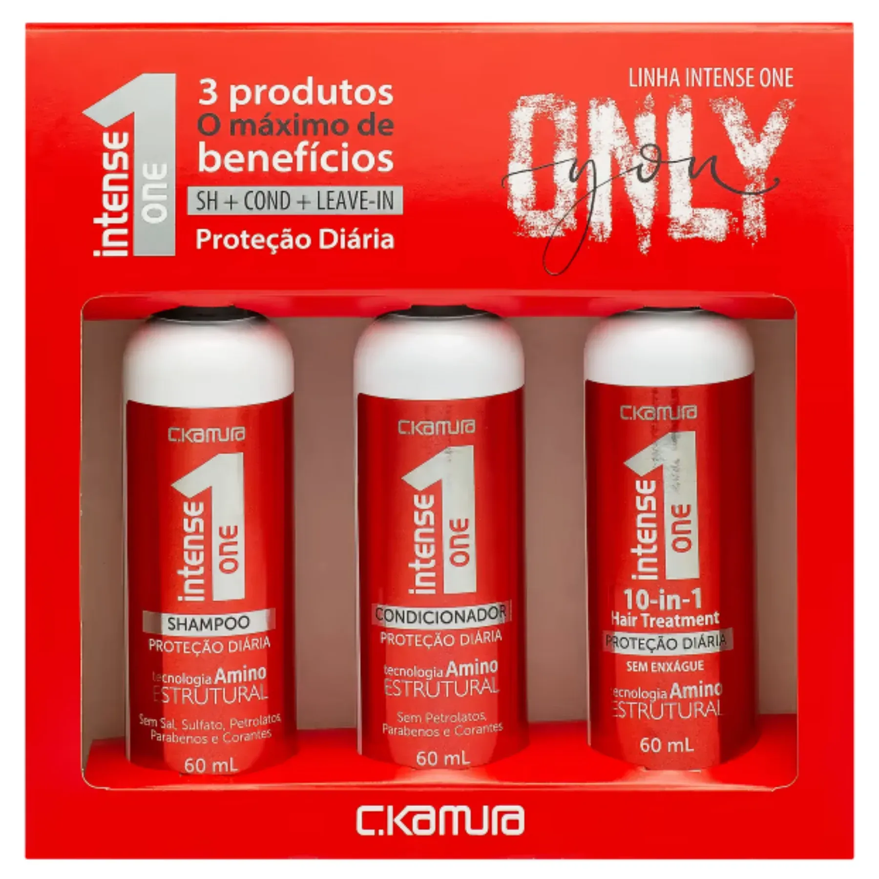 Kit C.Kamura Intense One Protecao Diaria 3 Produtos 180ml